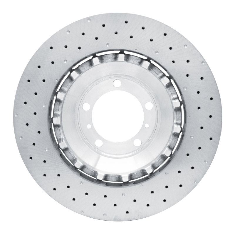 Porsche 911 Brake Rotor (1) - Front - R1 Concepts - Drilled Carbon Alloy GeoMET - `10-`11